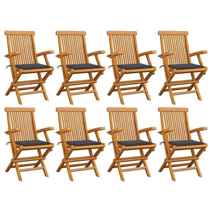 vidaXL Lot de 8 Chaises de Jardin avec Coussins Sièges de Terrasse Chaises de Balcon Meubles de Patio Extérieur 3072889