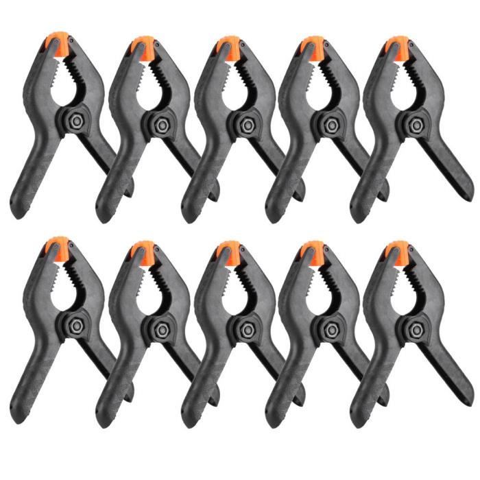 10 Pinces à Ressort 4 Pouces - Nylon Noir - Pour Bricolage, Photo, Jardinage