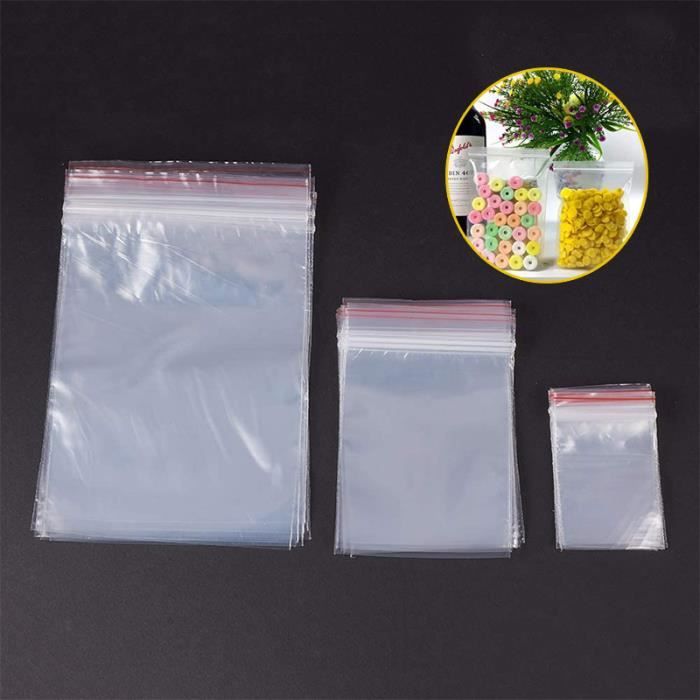 300 Pièces Transparent Sachets Plastiques Refermables Sachet