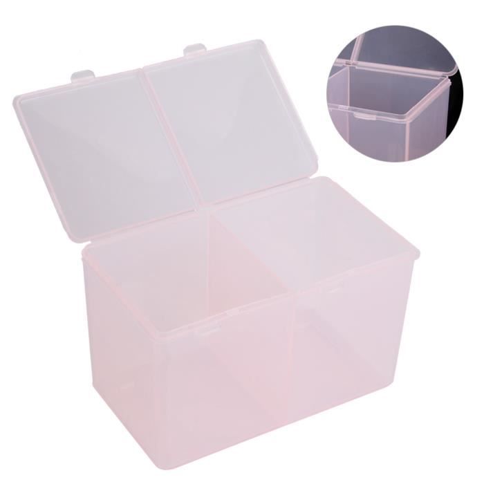 Boîte De Rangement Transparent Avec Couvercle Pour Boules De Coton - Organisateur Salle De Bain