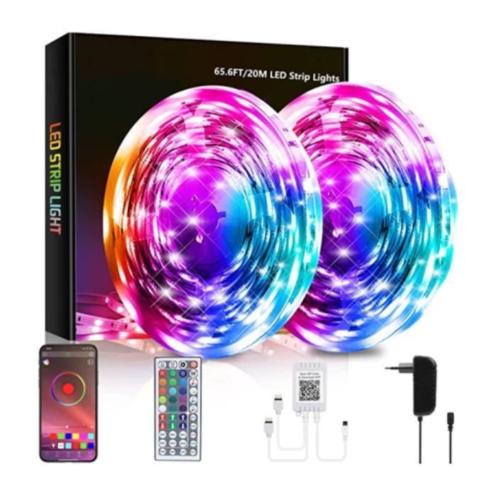 Bande Lumineuse LED RVB 1,8m Glomora Pour Voiture - Avec Télécommande 12V