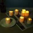 24 x Bougies LED Lampes, à piles lumineux vacillante bougie, lumière blanche chaude et scintillante, sans flamme, pour fêtes, m[45]-1