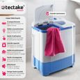 TECTAKE Mini machine à laver et à essorer jusqu’à 45 kg - Lave-linge Compact - Bleu/Blanc-1