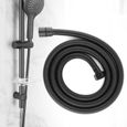Tuyau de pomme de douche, Remplacement de tuyau de douche flexible en acier inoxydable étanche noir, adapté au tuyau de tête-1