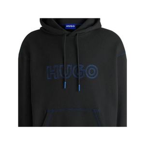 BOSS - Sweat à capuche zippé en molleton de coton avec imprimé à
