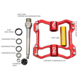 9//16/" Aluminium rouge Chromag Contact pédales-plateforme