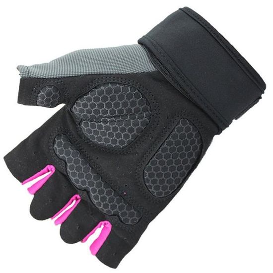 Mitaines De Fitness Pour Femme - Rose - Avec Pads En Silicone Antidérapants - Pour Muscu, Gym, Tractions