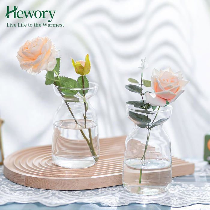 Glasseam Lot De 6 Vases Soliflores En Verre Transparent 20 Cm - Décoration Florale Élégante