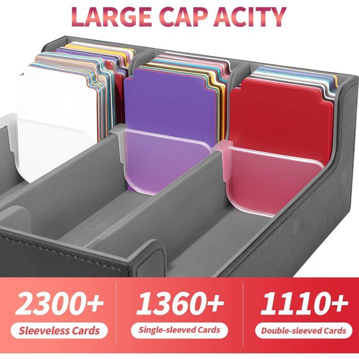 Boîte De Rangement Meetikar Pour Cartes à Collectionner - Capacité 1000+ Cartes, 5 Séparateurs, Poignée De Transport