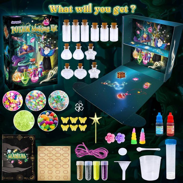 Kit De Potions Magiques Avec Maison De Fées – 20 Mélanges, Poussière De Gemmes, Créativité Pour Enfants 6+ - 7