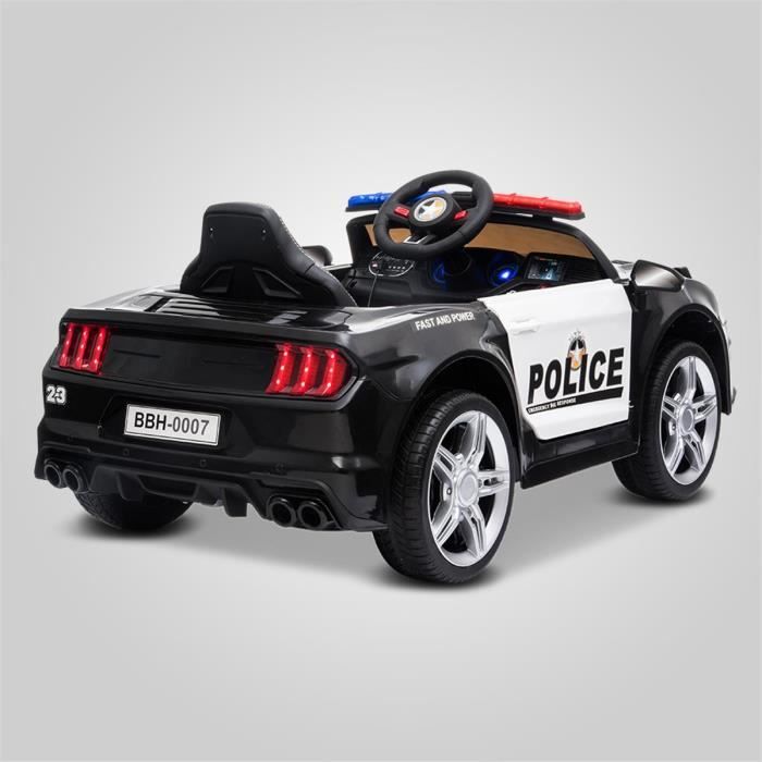 Voiture jouet électrique pour enfant et bébé modèle Ford Mustang Police  blanc