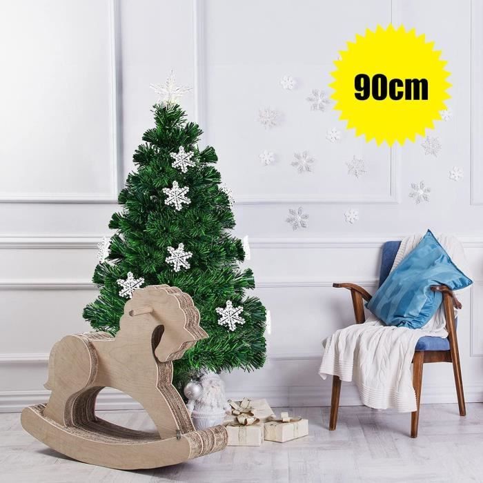 Sapin De Noël Artificiel Éclairé DREAMADE 93 Cm – 96 Branches, 96 LED, 8 Modes, étoile Au Sommet - 6
