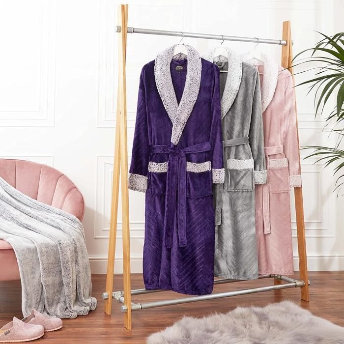 M Robe de Chambre Femme Peignoir Femme Polaire Taille Adulte
