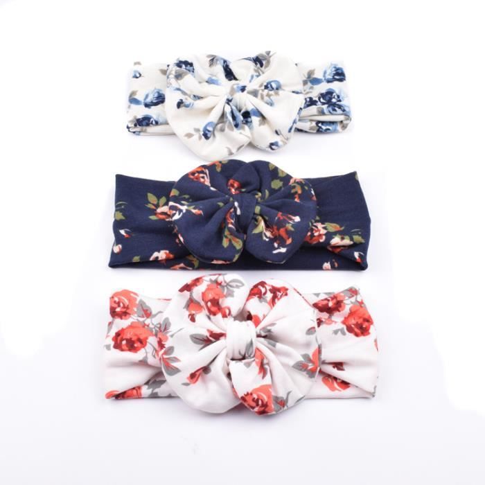 Bandeaux Cheveux Fille Lot De 3 - Motifs Cœurs, Fleurs, Lapins, Antidérapants, Confortables, Qualité