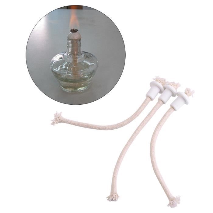 Lot De 10 Mèches Coton + Supports Céramique - Pour Lampe à Alcool/Huile - Longue Durée, Labo & Artisanat