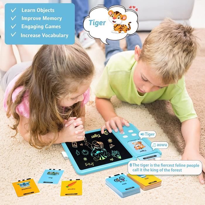 Cartes Flash parlantes 510 mots en français - Ardoise Magique - Tablette  d'écriture LCD, jouets d'apprentissage pour enfants rose - Cdiscount Jeux -  Jouets