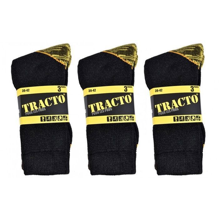 Chaussettes de Travail TRACTO pour Homme Resistance et Qualite Pro Pack de 9 TRACTO Renforcees