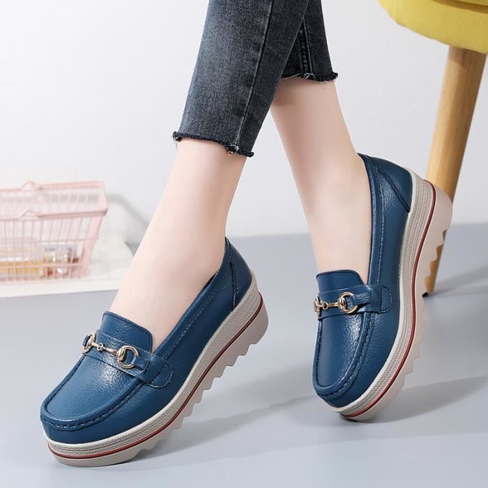 Mocassin bleu femme discount
