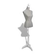 Buste de couture de femme - Modèle Porte-vêtement - Hauteur réglable : 133 - 168 cm Mannequin en lin à rayures-2