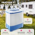 TECTAKE Mini machine à laver et à essorer jusqu’à 45 kg - Lave-linge Compact - Bleu/Blanc-2