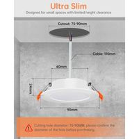 Tomosu LED Einbaustrahler 230V Flach, LED Spot 10W 1000LM, IP44 Einbauleuchten für das Bad