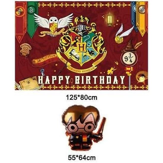 Decoration De Fete - Limics24 - D Anniversaire Harry Potter Ballons Joyeux  Anniversaire Bannière Décorations