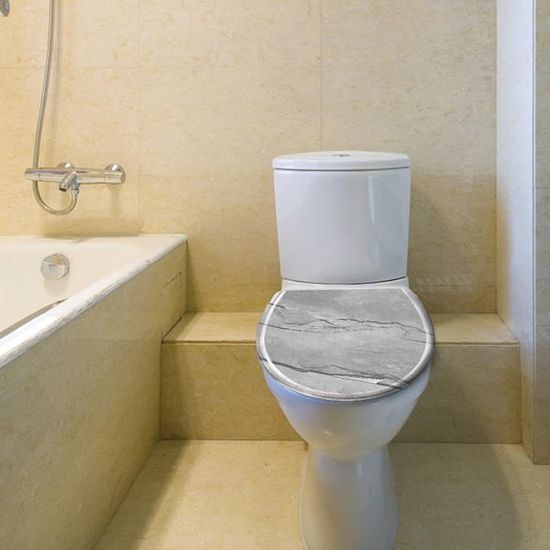 Tuiste Abattant WC Forme D Lunette WC avec Fermeture en Douceur
