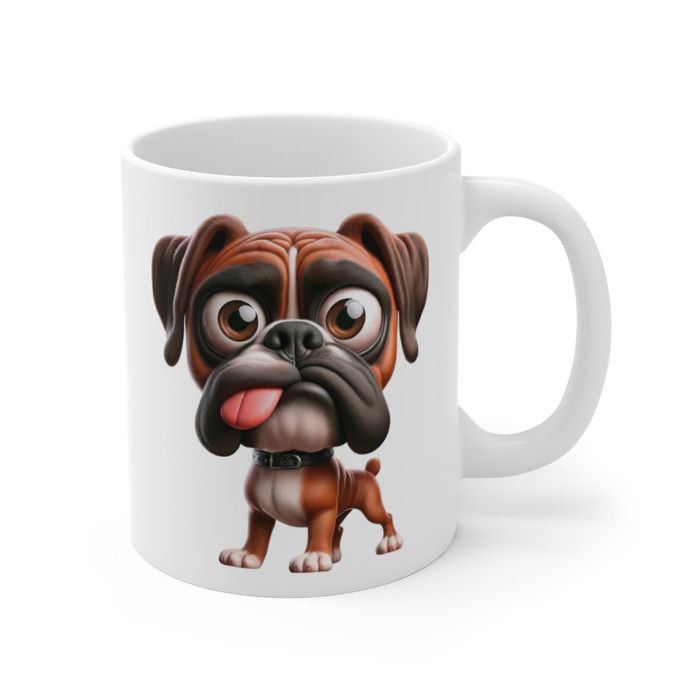Tasse Chien Chinois à Crête "Bonjour Mon Cœur" - Design Artistique, Bleu, Marque AGA