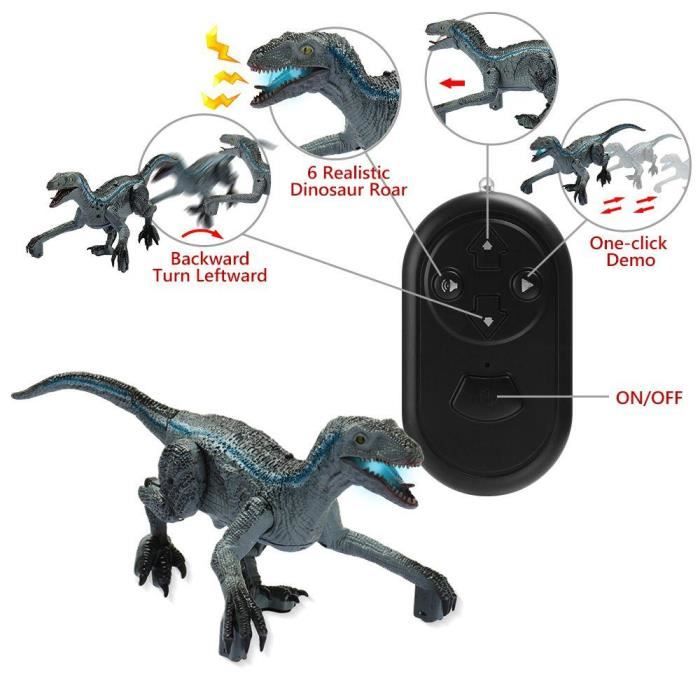 Télécommande Dinosaure Enfants Jeux RC Animaux Jouets LED Lumineux