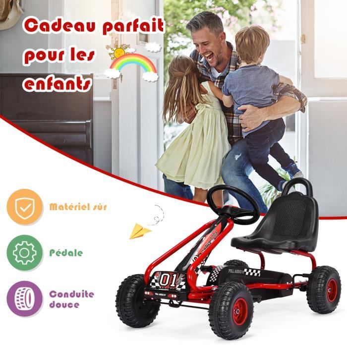Kart pour enfants HyperMotion avec siège réglable et frein à main - à partir de 5 ans, Gris Kart pour enfants HyperMotion avec siège réglable et frein à main - à partir de 5 ans, Gris