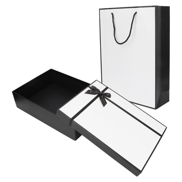 Boîte Cadeau Plaisir d'Offrir - Noir et Or - 30 x 30 cm - Jour de Fête -  Papeterie et Accessoires - Cadeaux