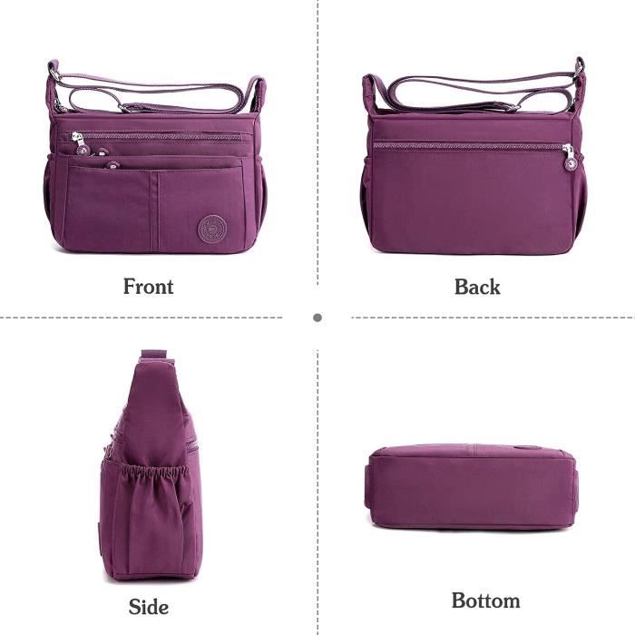 Sac Fourre-Tout Femme HAWEE - Grand Format Imperméable 30x29cm - Multipoches Anti-Vol - Design Fleurs Aquarelles