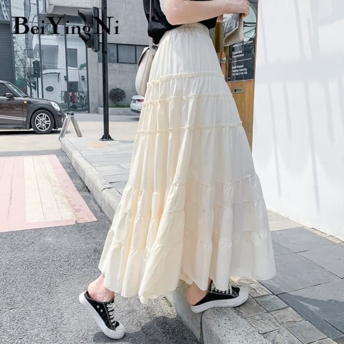 Jupe Beiyingni jupe longue grande taille pour femme Vintage