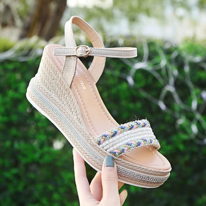 Espadrille femme avec talon compensé best sale
