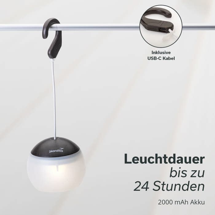Lampe De Camping LED Skandika Forsol - Style Rétro, Batterie 4400mAh, Rechargeable USB-C - 7
