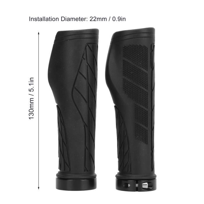 Paire De Poignées De Guidon Vélo Ergonomiques En Caoutchouc Antidérapant - Orange Et Noir - Taille Unique