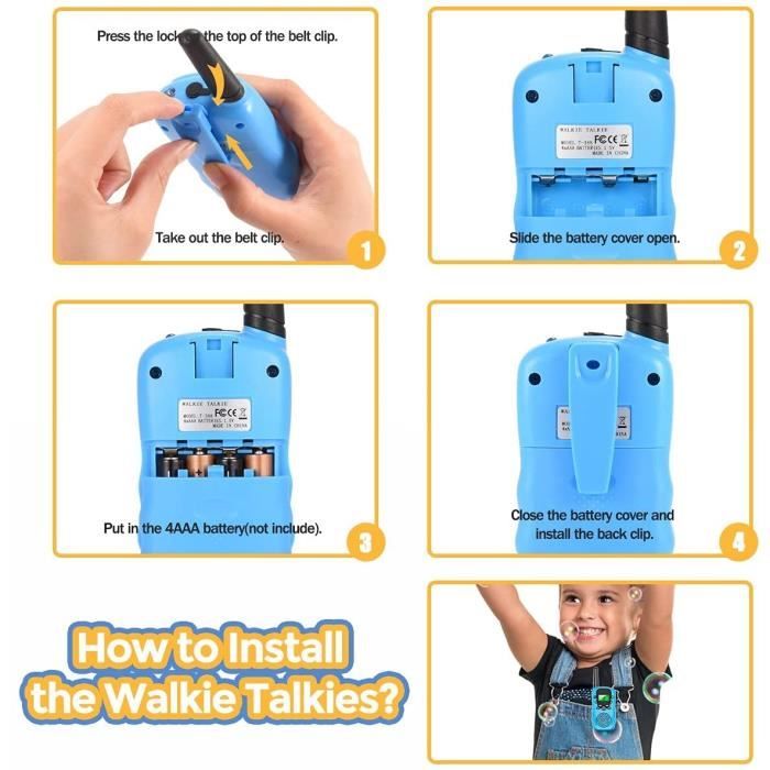 EUCOCO Talkie-walkie pour enfants à partir de 3, 4, 5, 6, 7, 8, 9, 10, 11,  12 ans, jouet à partir de 3 à 12 ans, cadeau pour garçon de 3 à 12 ans