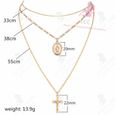 LCC® Collier femme argent fantaisie pendentif fille cadeau bijoux croix chaîne cou anniversaire sautoir fête alliage d'aluminium-3