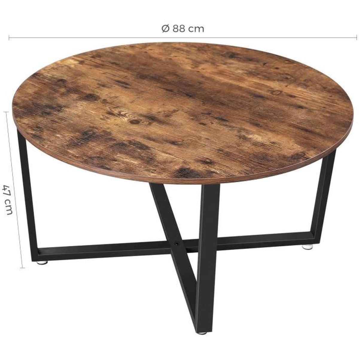 VASAGLE Table Basse Ronde, Table de Salon, Style Industriel, Cadre VASAGLE Table Basse Ronde, Table de Salon, Style Industriel, Cadre