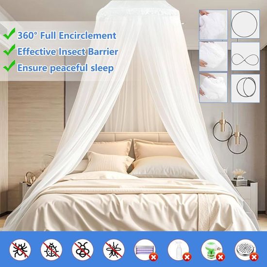 Moustiquaire Tente Pliable 90x190x90 Cm - Pour Lit, Protection Contre Les Insectes En Camping, Voyage Ou Hôtel - 10