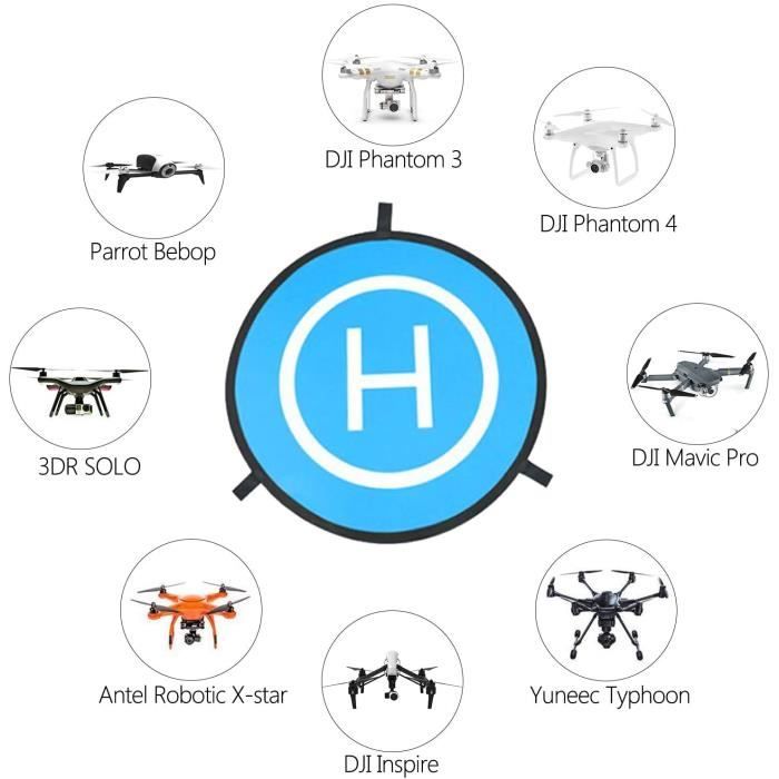 75cm Landing Pad Drone,Accessoire Drone,Tapis Drone,Piste Atterrissage  Drone Pour RC Drones Helicopter、PVB Drones