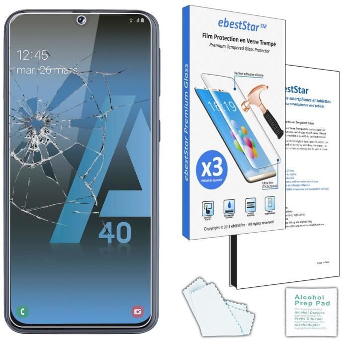 EbestStar ® pour Samsung A40 Galaxy SM-A405F - Pack x3 Verre trempé  Protection Ecran Vitre protecteur anti casse, anti-rayure, pose - Cdiscount  Téléphonie