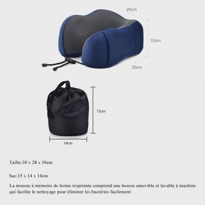 Oreiller De Voyage En Mousse à Mémoire De Forme Appui-tête En Forme De U Rose 86046836