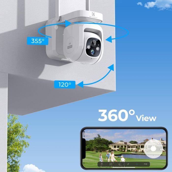 Caméra de Surveillance Sans Fil Solaire 4G LTE 10400mAh - K&F Concept