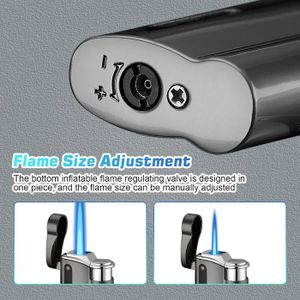 VVAY Briquet Tempête Gaz Rechargeable – Flamme Puissante Anti-Vent – Design Élégant Métal (Gaz Non Inclus)