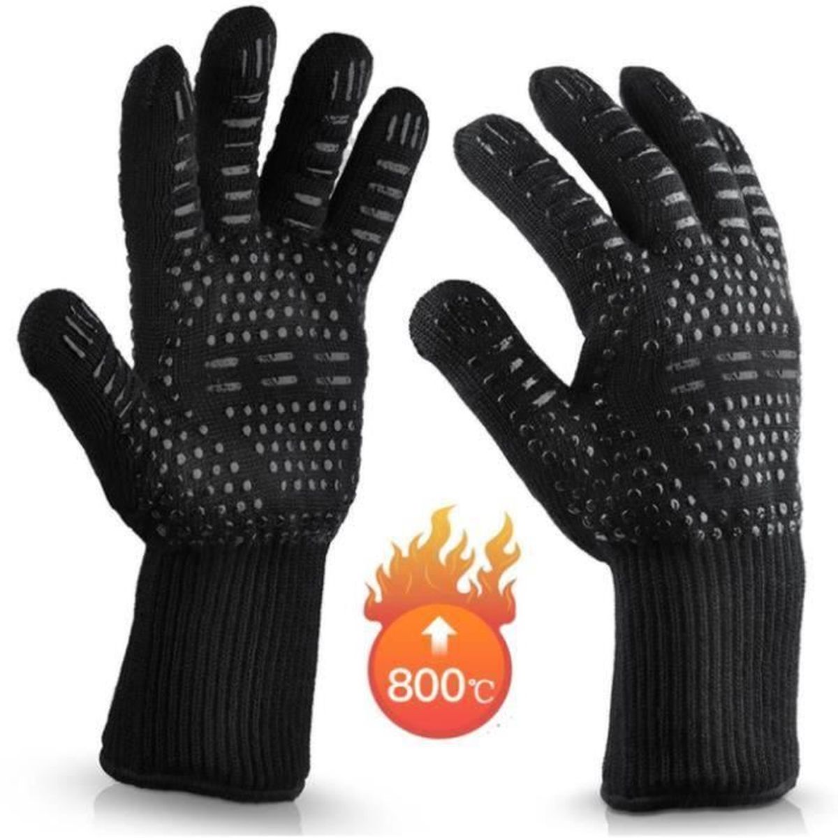 Maniques Cuisine Cheminée Gant Anti Chaleur Gants Four Universel Gants de Cuisine Résistant à la Chaleur et Antidérapants Grillades 1 Paire pour BBQ Jusqu'à 800°C Maniques Cuisine Cheminée Gant Anti Chaleur Gants Four Universel Gants de Cuisine Résistant à la Chaleur et Antidérapants Grillades 1 Paire pour BBQ Jusqu'à 800°C