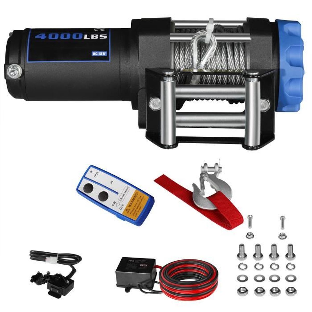 Treuil électrique 4000 lbs pour ATV UTV Voitures avec câble et