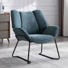 WAHSON OFFICE CHAIRS Wahson Fauteuils de Salon Confortable Assise Épais avec Pied Métal, Fauteuil Relax pour Salon et Chambre, Chenille, Bleu
