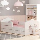 KOBI Lit enfant FALA 80x160 cm + sommier + matelas + tiroir + barrière de protection