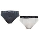 Boxer DIM Homme en coton stretch ultra Confort - Pack de 2 Slips Coton Noir Blanc